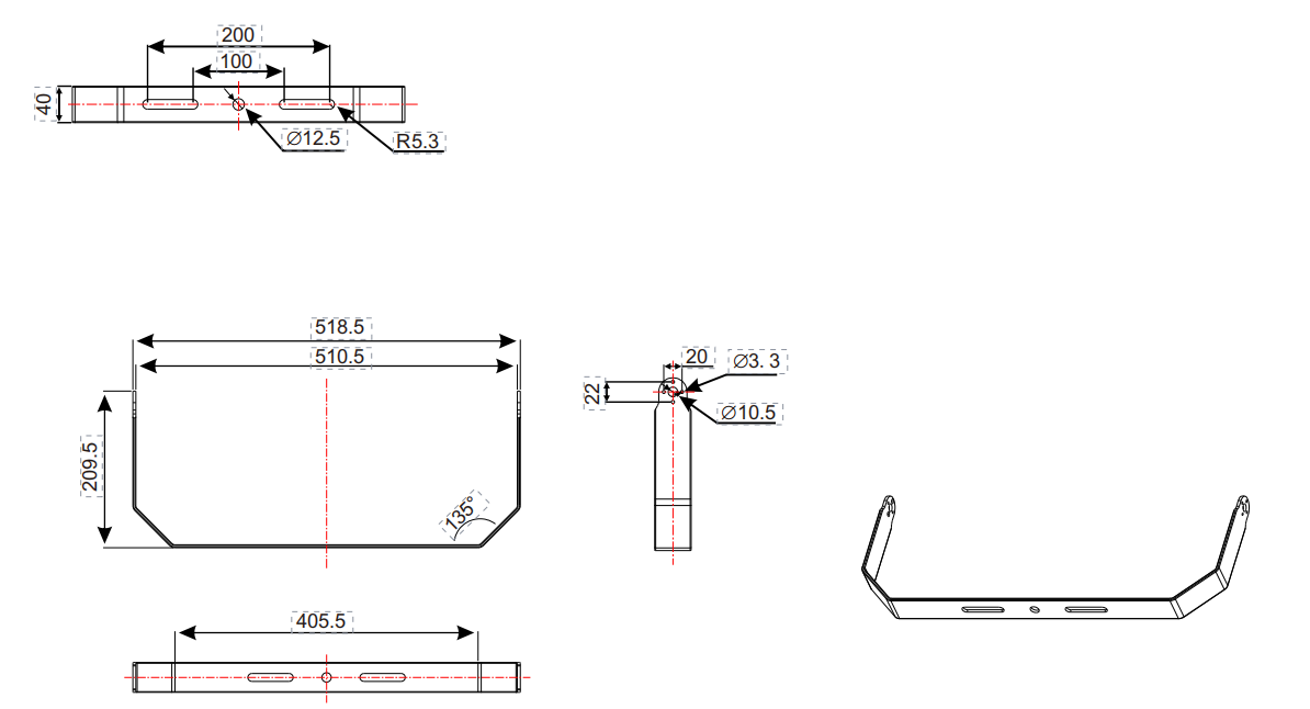 300W-350W Mounting bracket