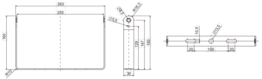 80W-100W Mounting bracket