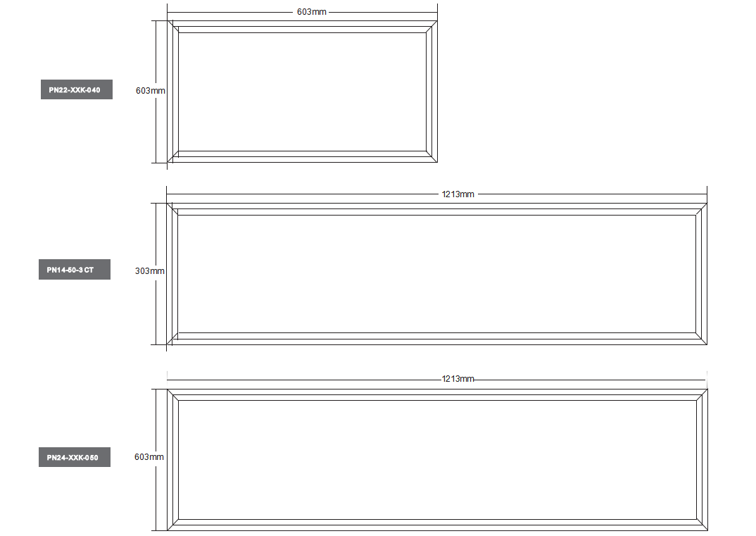 Productdimensie led-paneelverlichting